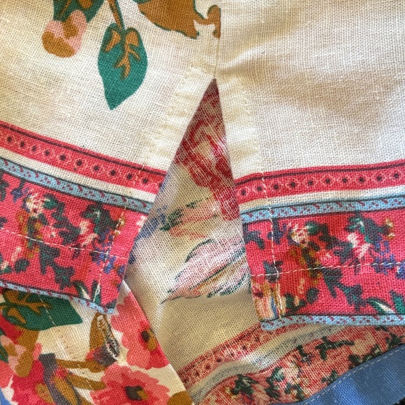 Lightweight linen blend Ivory Floral Button-Up Blouse - Bright Multi - Picture 8 of 9